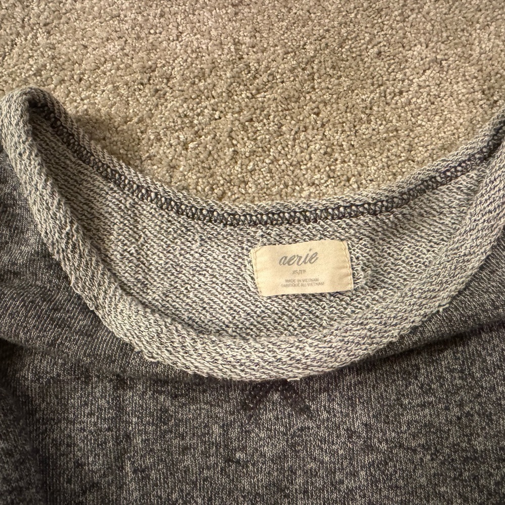 Aerie Gray Pullover Sweatshirt XS Soft Casual Lounge Top - Picture 3 of 4